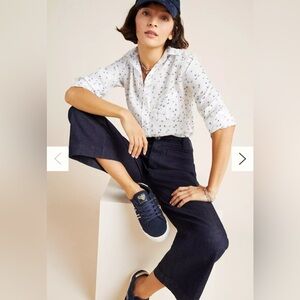 Grayson The Hero Butterfly Linen Buttondown Medium Anthropologie long sleeve